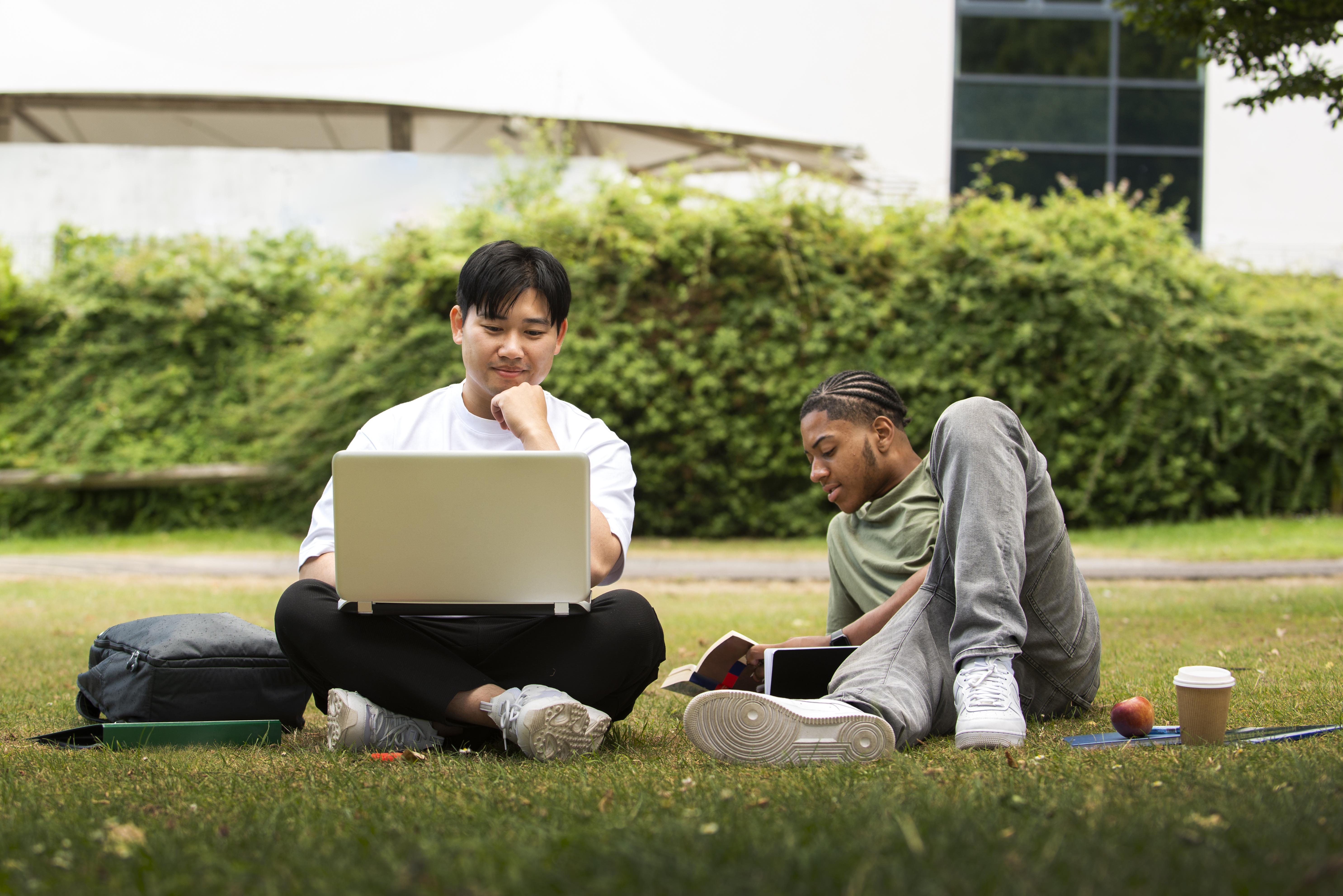 Students on lawn